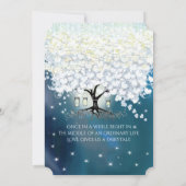 Invitation Mariage Bohème Bois Arbre à Feuilles de Cœur Bleu  (Dos)