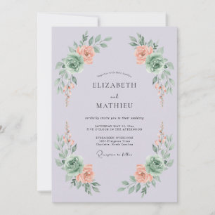 Invitation Mariage Bohème Botanique aux Lilas