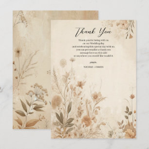 Invitation Mariage Bohème Botanique Floral Délicat Vintage
