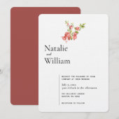 Invitation Mariage Bohème Botanique Grenade (Devant / Derrière)