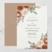 Invitation Mariage Bohème Captivant Rouille (Devant / Derrière)