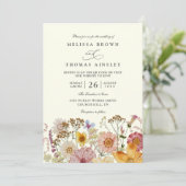 Invitation Mariage bohème champêtre avec code QR rustique de (Debout devant)