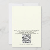 Invitation Mariage bohème champêtre avec code QR rustique de (Dos)