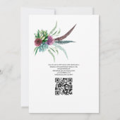 Invitation Mariage Bohème Champêtre avec Succulentes Code QR (Dos)