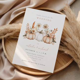 Invitation Mariage Bohème Champêtre Citrouille d'Automne