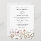 Invitation Mariage Bohème Champêtre Code QR Budget (Devant)
