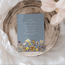 Mariage Bohème Champêtre Poussiéreux Bleu Fantaisi
