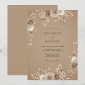 Invitation Mariage Bohème Chaud Latte (Devant / Derrière)