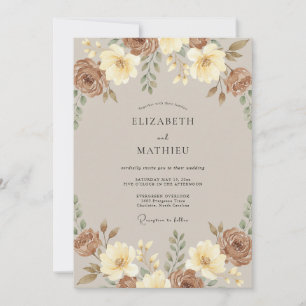 Invitation Mariage Bohème Chaud Sienne