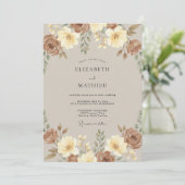 Invitation Mariage Bohème Chaud Sienne (Debout devant)