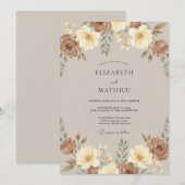 Invitation Mariage Bohème Chaud Sienne (Devant / Derrière)