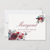 Invitation Mariage Bohème Chic Bourgogne et Automne de la Mar (Devant)