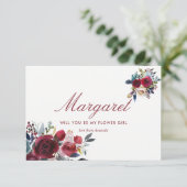 Invitation Mariage Bohème Chic Bourgogne et Automne de la Mar (Debout devant)