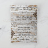 Invitation mariage bohème chic en bois de grange rustique cam (Intérieur)