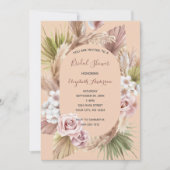 Invitation Mariage Bohème Chic Fleurs Tendances pour une Mari (Devant)