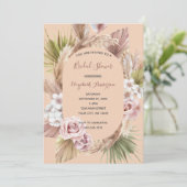 Invitation Mariage Bohème Chic Fleurs Tendances pour une Mari (Debout devant)