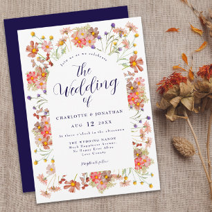 Invitation Mariage Bohème Chic Floral d'Automne