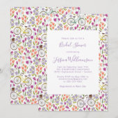 Invitation Mariage Bohème Chic Vélo Floral Script (Devant / Derrière)