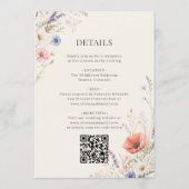 Invitation Mariage Bohème Code QR Fleur de Prairie Colorée (Dos)