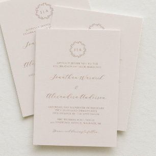 Invitation Mariage Bohème Crème et Terracotta d'Automne