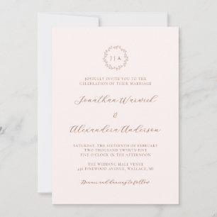 Invitation Mariage Bohème Crème et Terracotta d'Automne