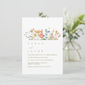 Invitation Mariage Bohème de Fleur de Champ d'Été (Debout devant)
