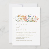 Invitation Mariage Bohème de Fleur de Champ d'Été (Devant)