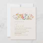 Invitation Mariage Bohème de Fleur Sauvage d'Été (Devant)