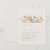 Invitation Mariage Bohème de Fleur Sauvage d'Été (Devant / Derrière)