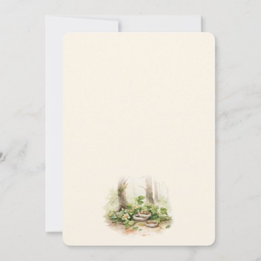 Invitation Mariage bohème de la forêt d'aquarelle enchantée (Dos)