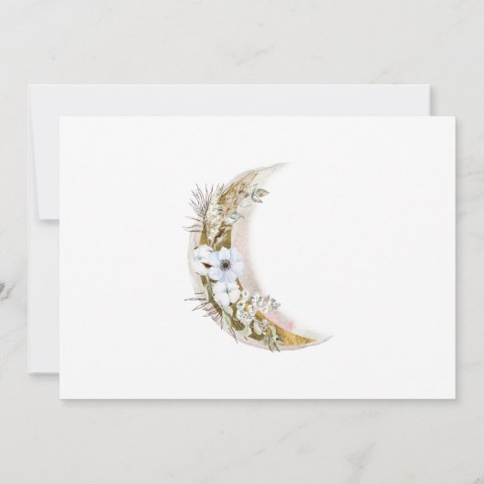 Invitation mariage bohème de la lune (Dos)