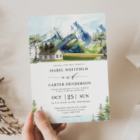 Mariage bohème de montagne à l'aquarelle