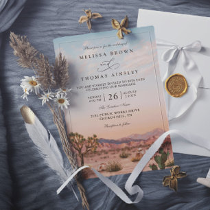 Invitation Mariage Bohème Désert Cactus Rustique Élégant Mode