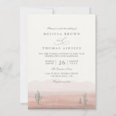 Invitation Mariage Bohème Désert Cactus Rustique Élégant Mode (Devant)