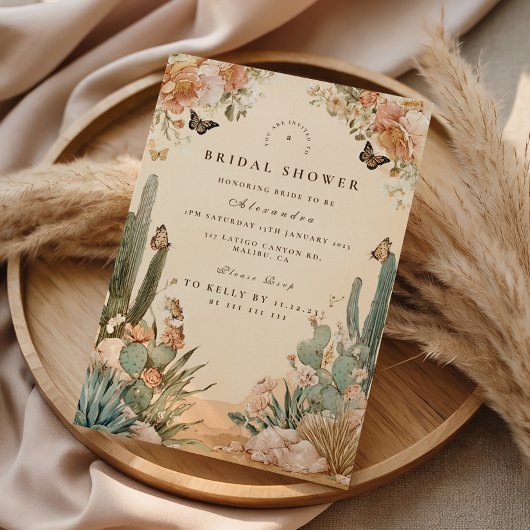 Invitation Mariage Bohème Désertique Cactus