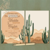 Invitation Mariage Bohème Désertique Cactus Rustique Sud-Oues