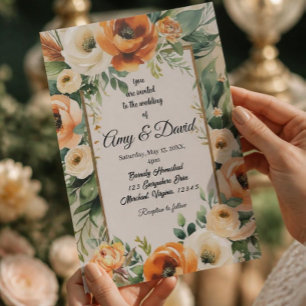 Invitation Mariage bohème élégant