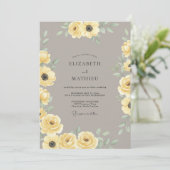 Invitation Mariage Bohème Élégant Jaune (Debout devant)