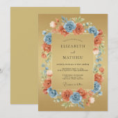 Invitation Mariage Bohème Élégant Ocre (Devant / Derrière)