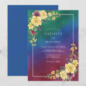 Invitation Mariage Bohème Enchanté de Teal (Devant / Derrière)