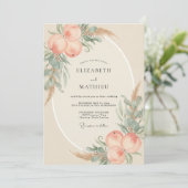 Invitation Mariage Bohème Éthéré aux Pêches (Debout devant)