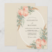 Invitation Mariage Bohème Éthéré aux Pêches (Devant / Derrière)