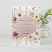 Invitation Mariage Bohème Éthéré Mauve (Debout devant)