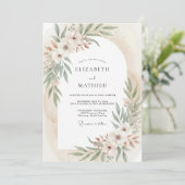 Invitation Mariage Bohème Éthéré Vert Sauge (Debout devant)