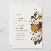Invitation Mariage Bohème Fleur Sauvage d'Automne (Devant)