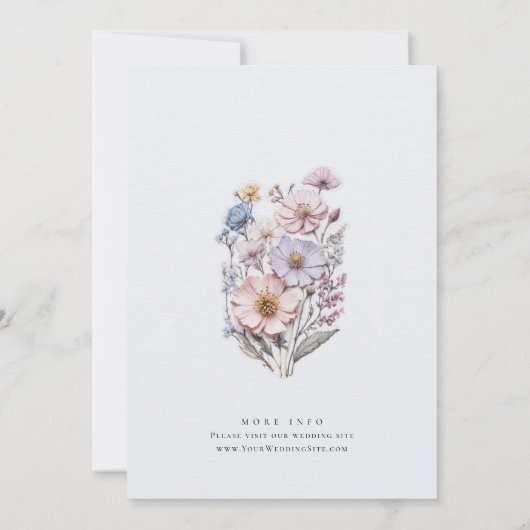 Invitation Mariage Bohème Fleur sauvage de Meadow (Dos)