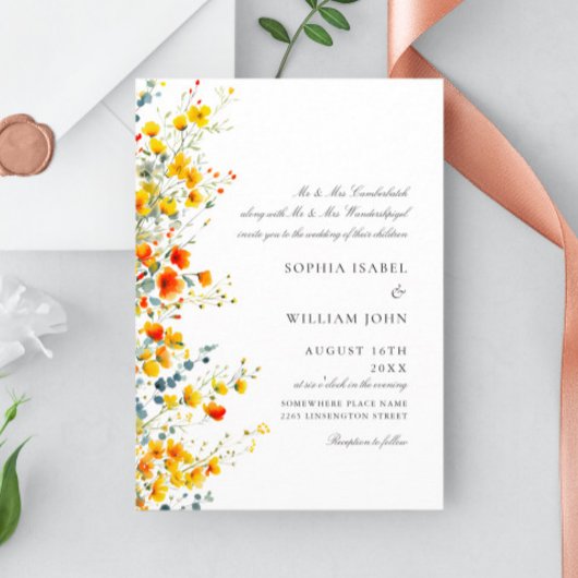 Invitation Mariage Bohème Fleur sauvage de Meadow