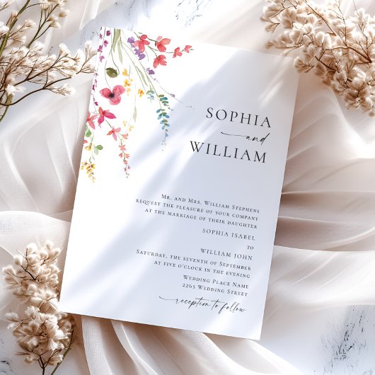 Invitation Mariage Bohème Fleur sauvage de Meadow