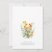 Invitation Mariage Bohème Fleur sauvage de Meadow (Dos)