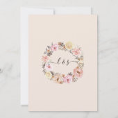 Invitation Mariage Bohème Fleur Séchée Rose Pêche Or (Dos)